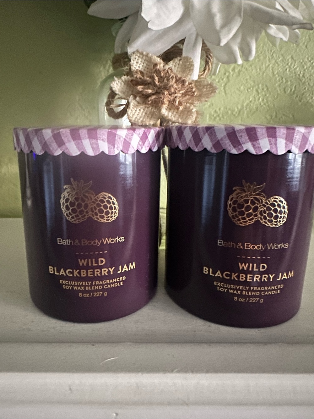 Bath & Body Works Wild Blackberry Jam Candle - Plum Purple X2